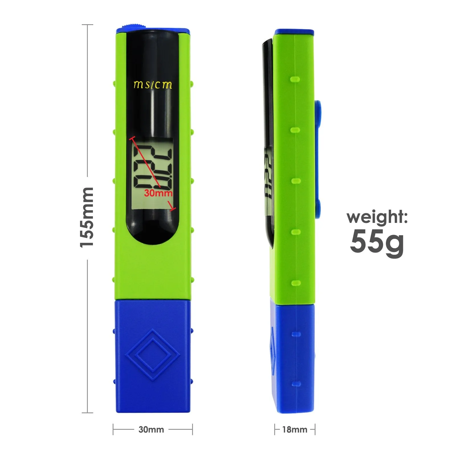 ECM-227 Digital LCD EC Conductivity Meter Tester 0~19.99ms/cm Pen Type with Backlight, Hydroponics, Aquaculture
