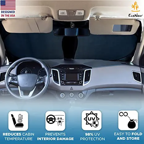 EcoNour Car Windshield Sun Shade with Storage Pouch