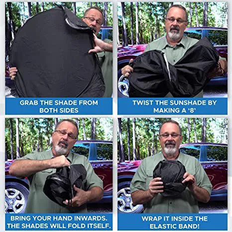 EcoNour Car Windshield Sun Shade with Storage Pouch