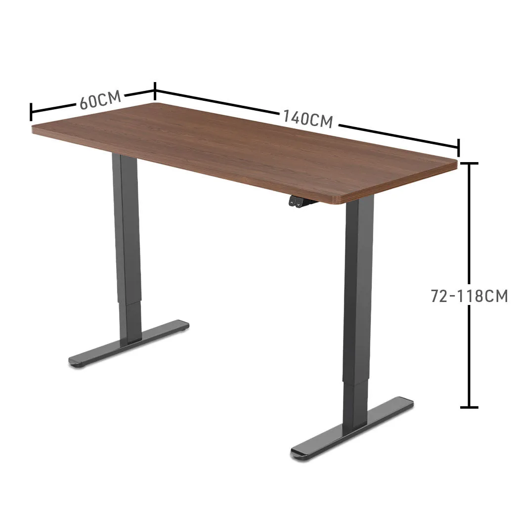 Electric Height Adjustable 140x60cm Standing Desk, 70kg Load, Fortia