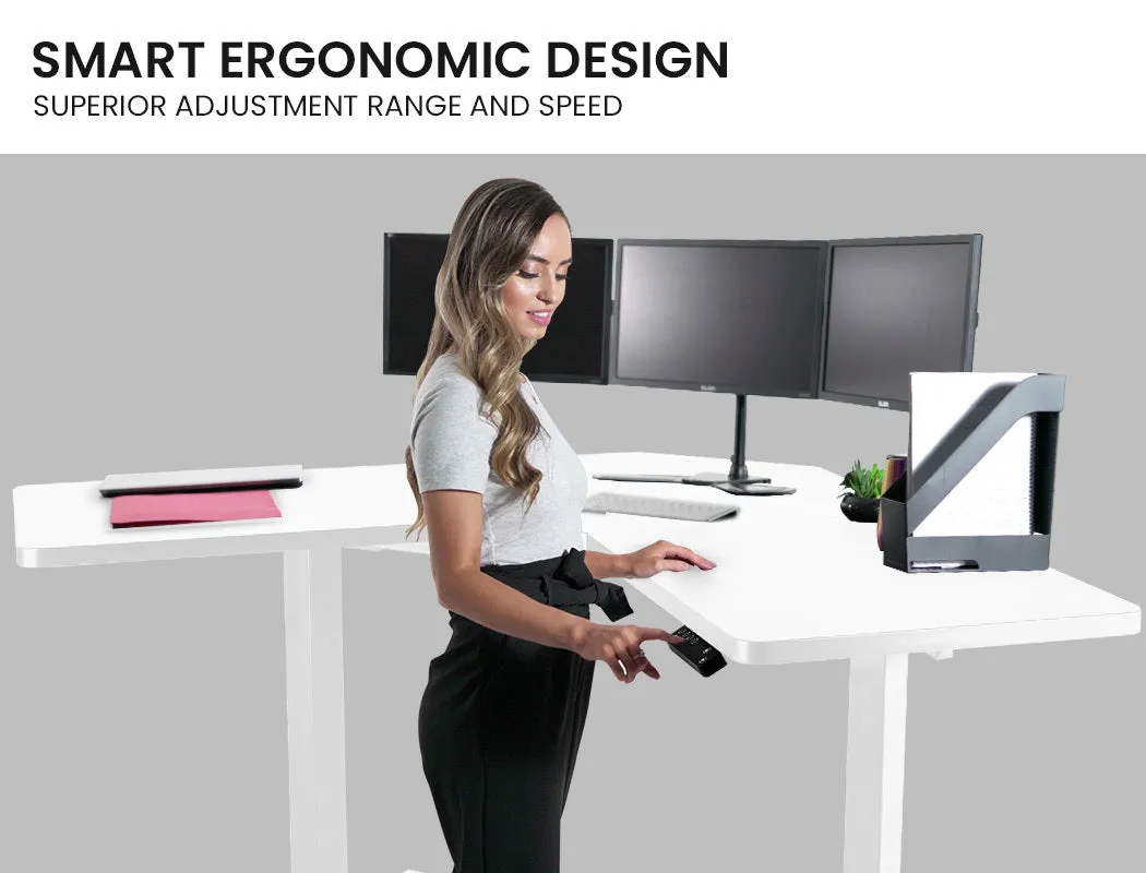Electric Sit Stand Corner Desk, Dual Motor, 80kg Load - FORTIA