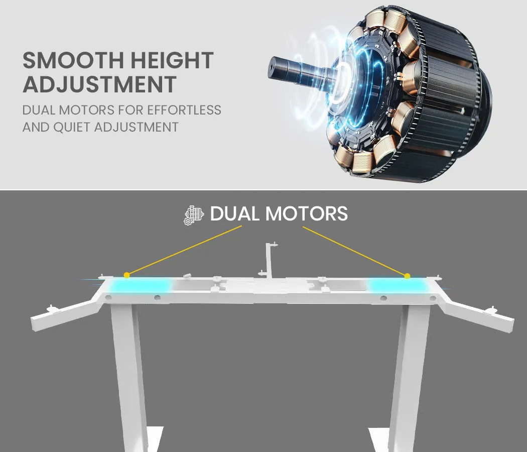 Electric Sit Stand Corner Desk, Dual Motor, 80kg Load - FORTIA