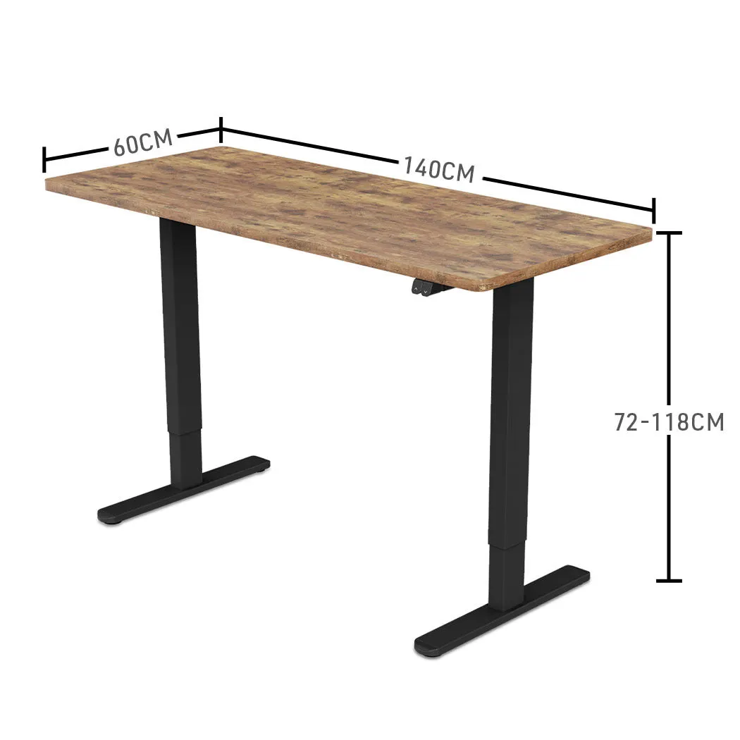 Electric Sit-Stand Desk, 140x60cm, 72-118cm Height, 70kg Load - Fortia