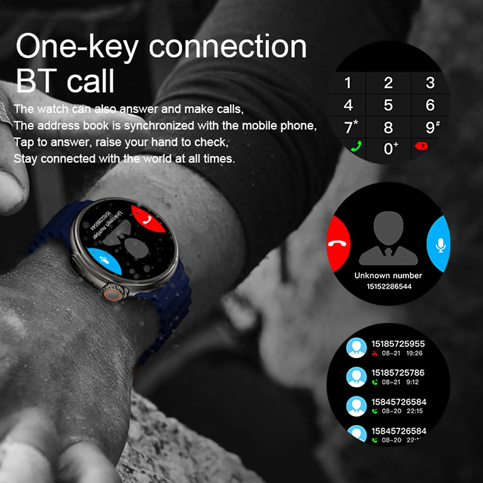 Elegant Round AMOLED Smartwatch with Oceanic Band: A Fusion of Tradition and Modernity