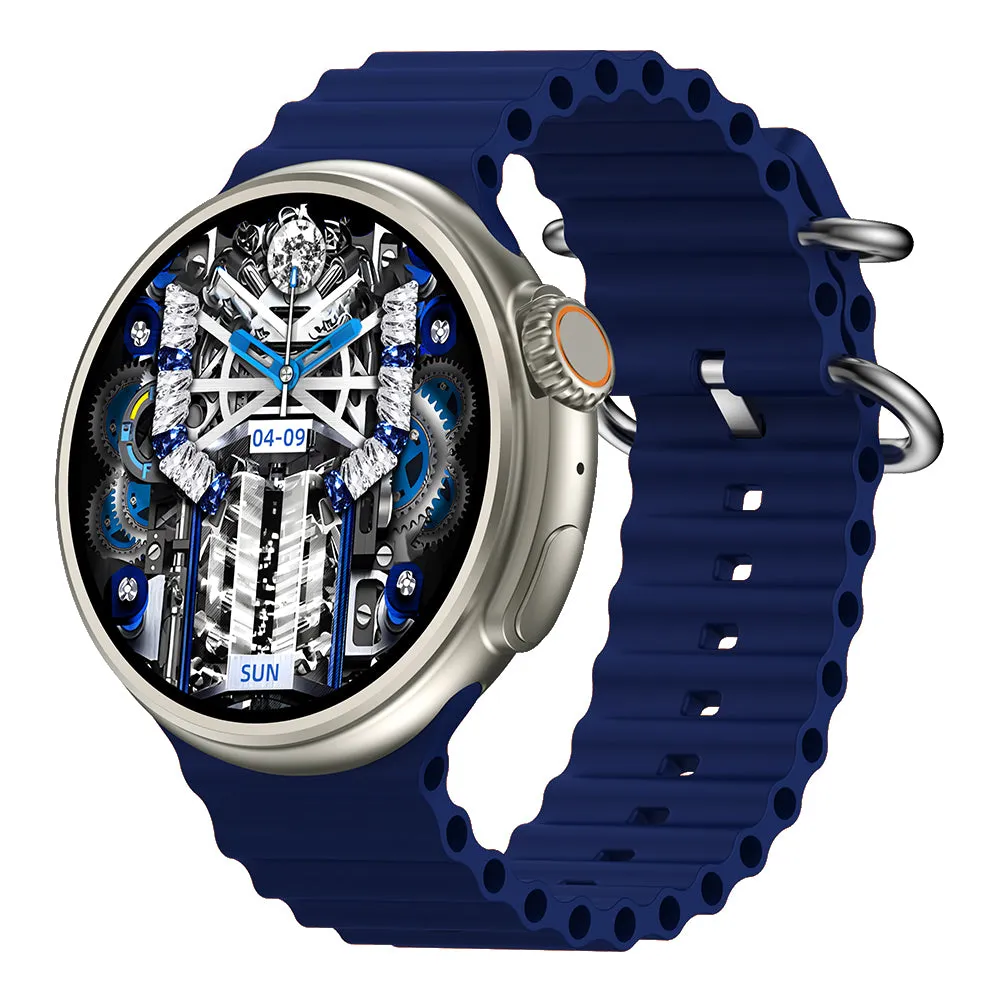 Elegant Round AMOLED Smartwatch with Oceanic Band: A Fusion of Tradition and Modernity