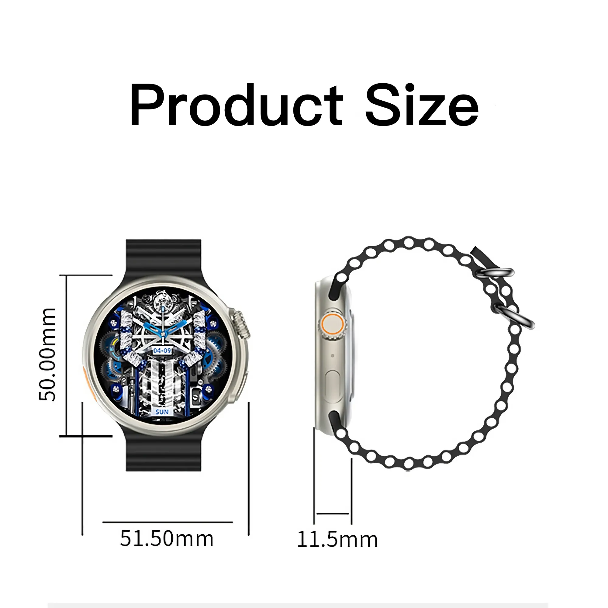 Elegant Round AMOLED Smartwatch with Oceanic Band: A Fusion of Tradition and Modernity