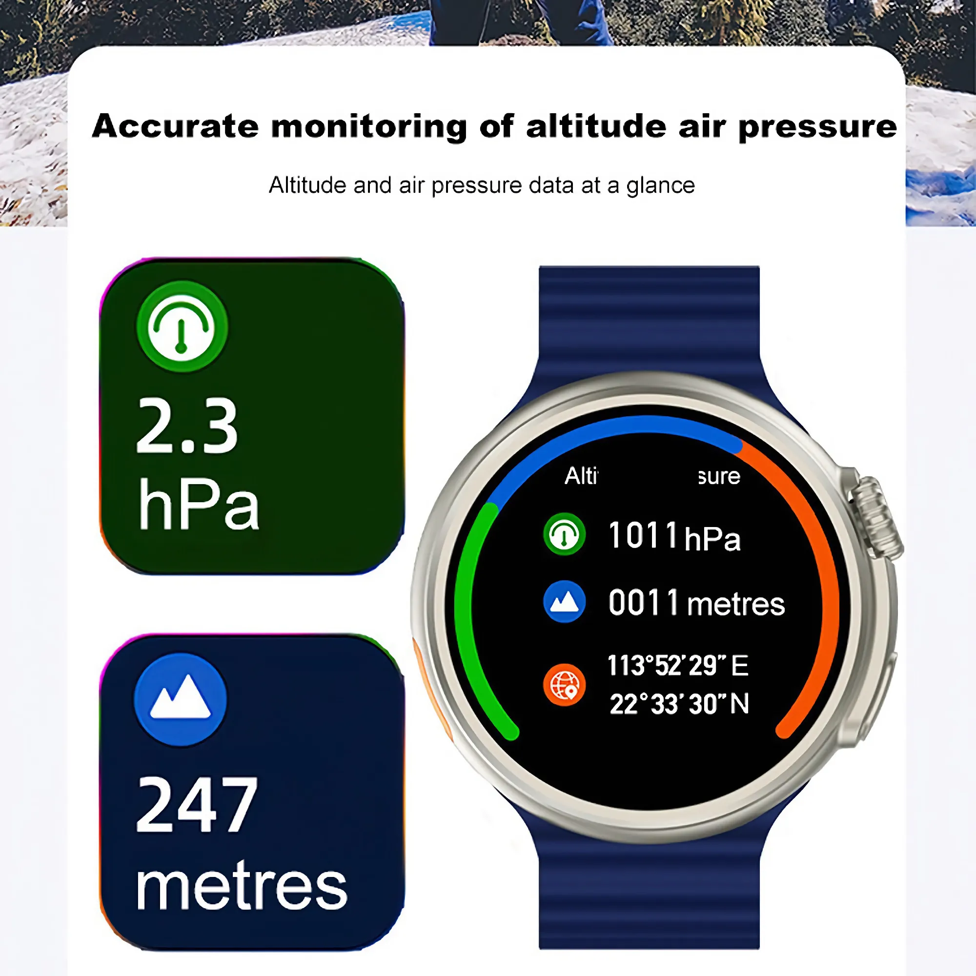 Elegant Round AMOLED Smartwatch with Oceanic Band: A Fusion of Tradition and Modernity