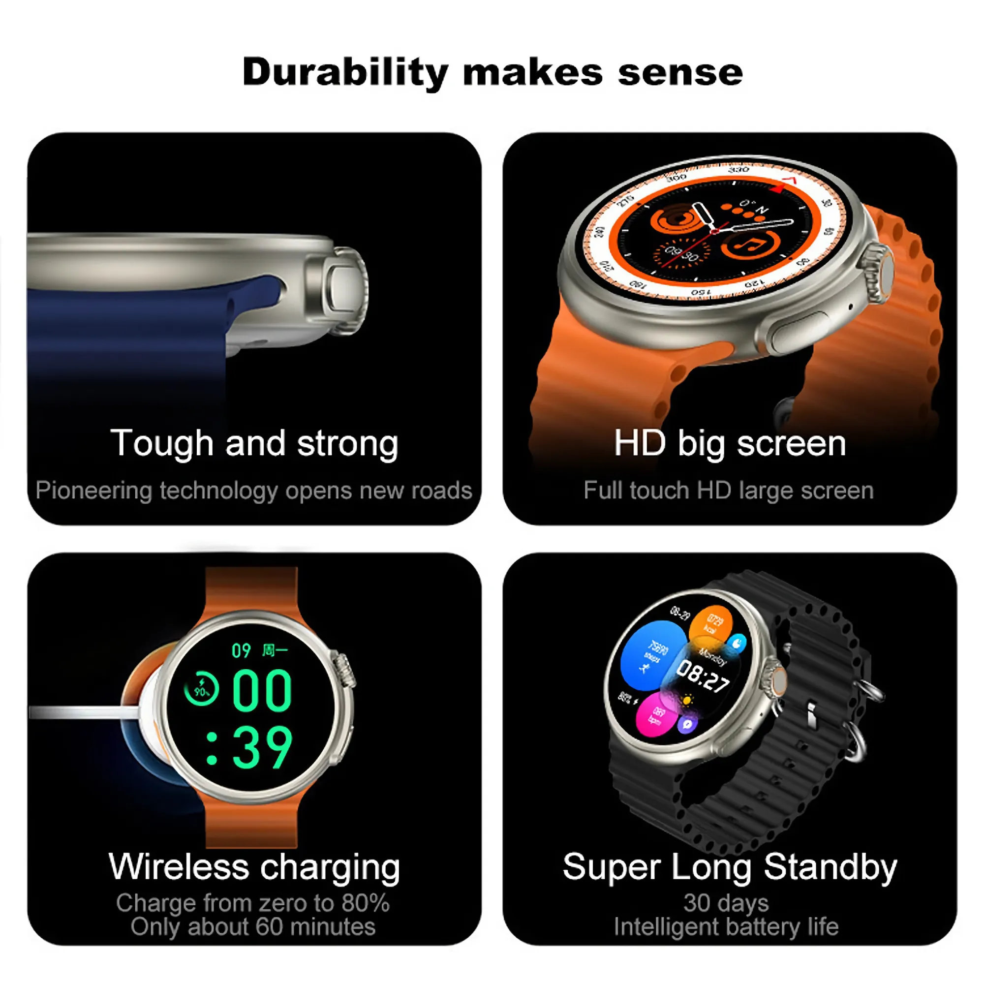 Elegant Round AMOLED Smartwatch with Oceanic Band: A Fusion of Tradition and Modernity