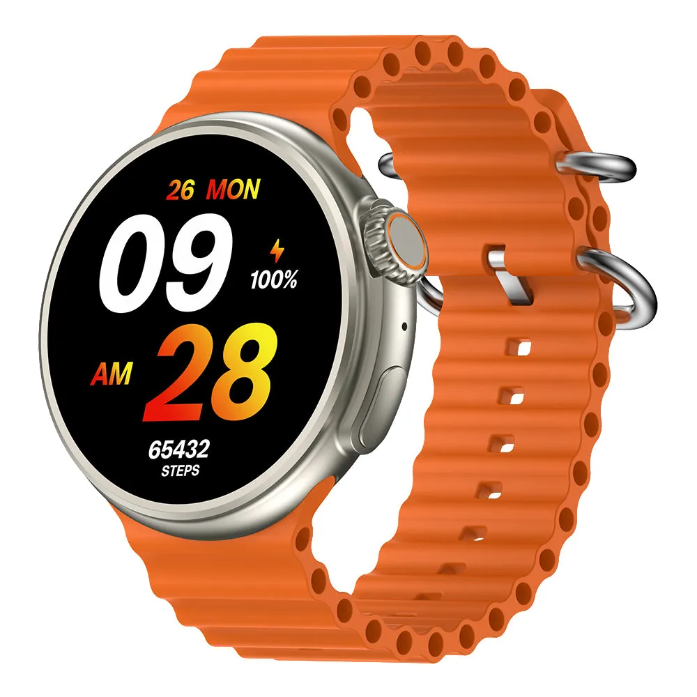 Elegant Round AMOLED Smartwatch with Oceanic Band: A Fusion of Tradition and Modernity
