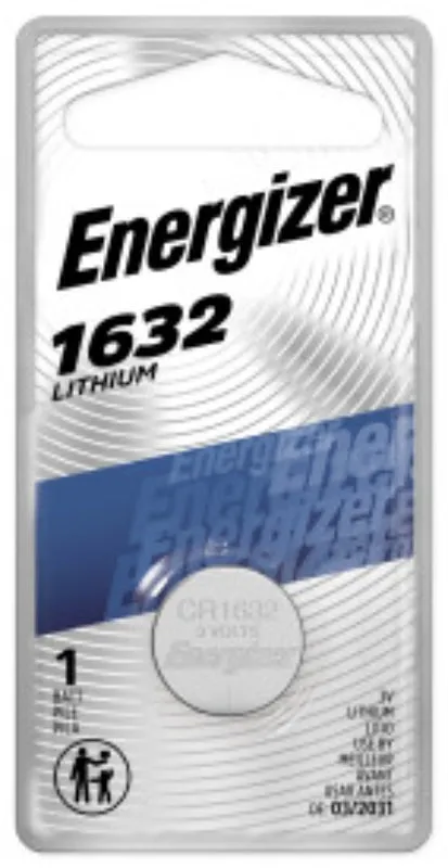 Energizer ECR1632BP Coin Cell Battery, 3 V Battery, 130 mAh, CR1632 Battery, Lithium, Manganese Dioxide :CD: QUANTITY: 1