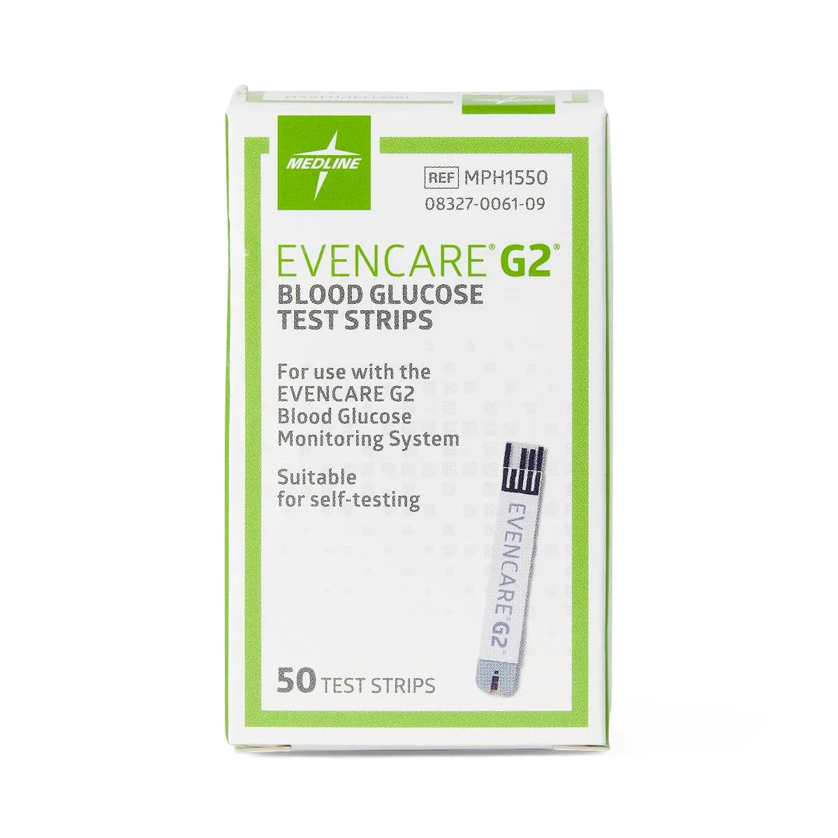 EVENCARE G2 Blood Glucose Monitoring Test Strips 50/Box