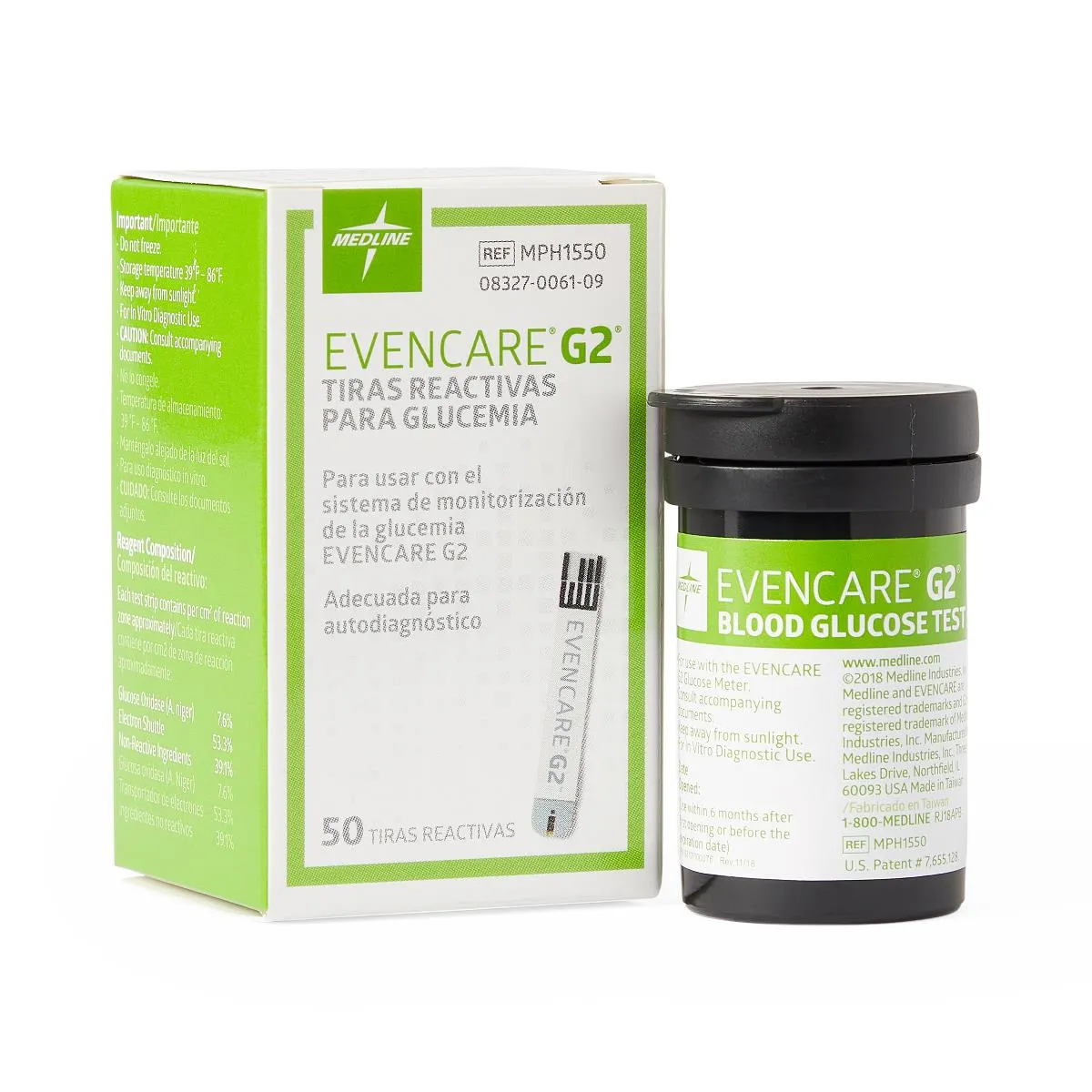 EVENCARE G2 Blood Glucose Monitoring Test Strips 50/Box