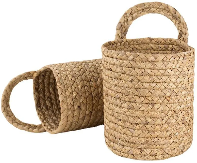Garden Plant Basket Cattail Woven Hanging Basket