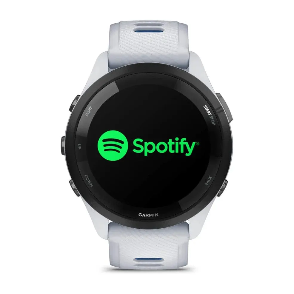 Garmin Forerunner 265 Black Bezel with Whitestone/Tidal Blue Band