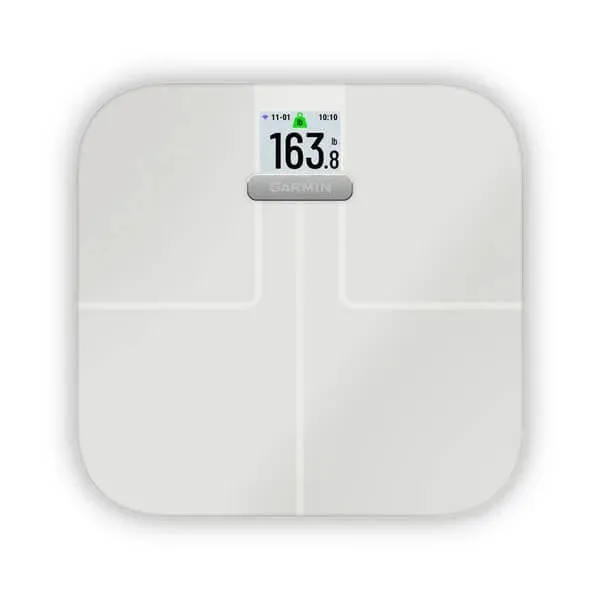 Garmin Index S2, Smart Scale with Wireless Connectivity, Measure Body Fat, Muscle, Bone Mass, Body Water% and More, White