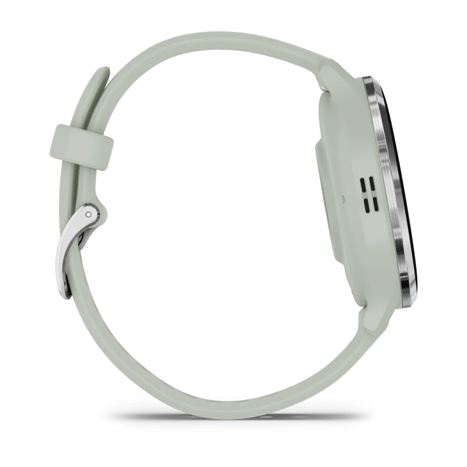 Garmin Venu® 3S, Silver Stainless Steel Bezel with Sage Grey Case