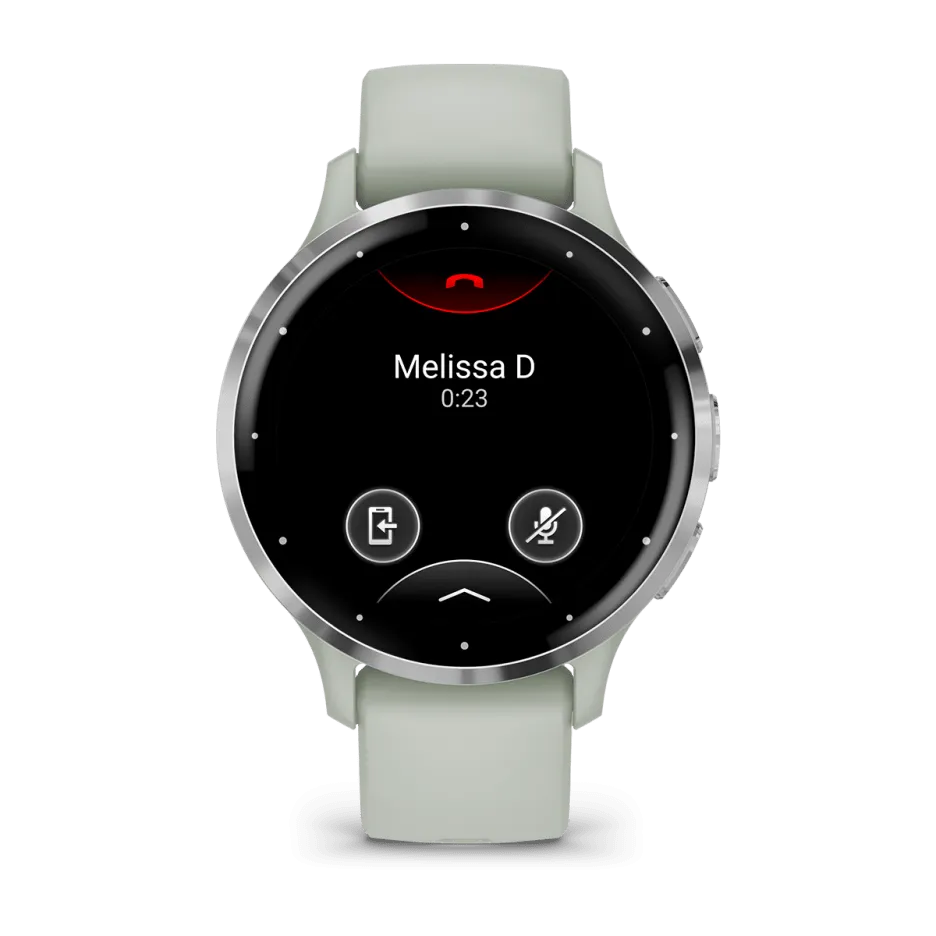 Garmin Venu® 3S, Silver Stainless Steel Bezel with Sage Grey Case