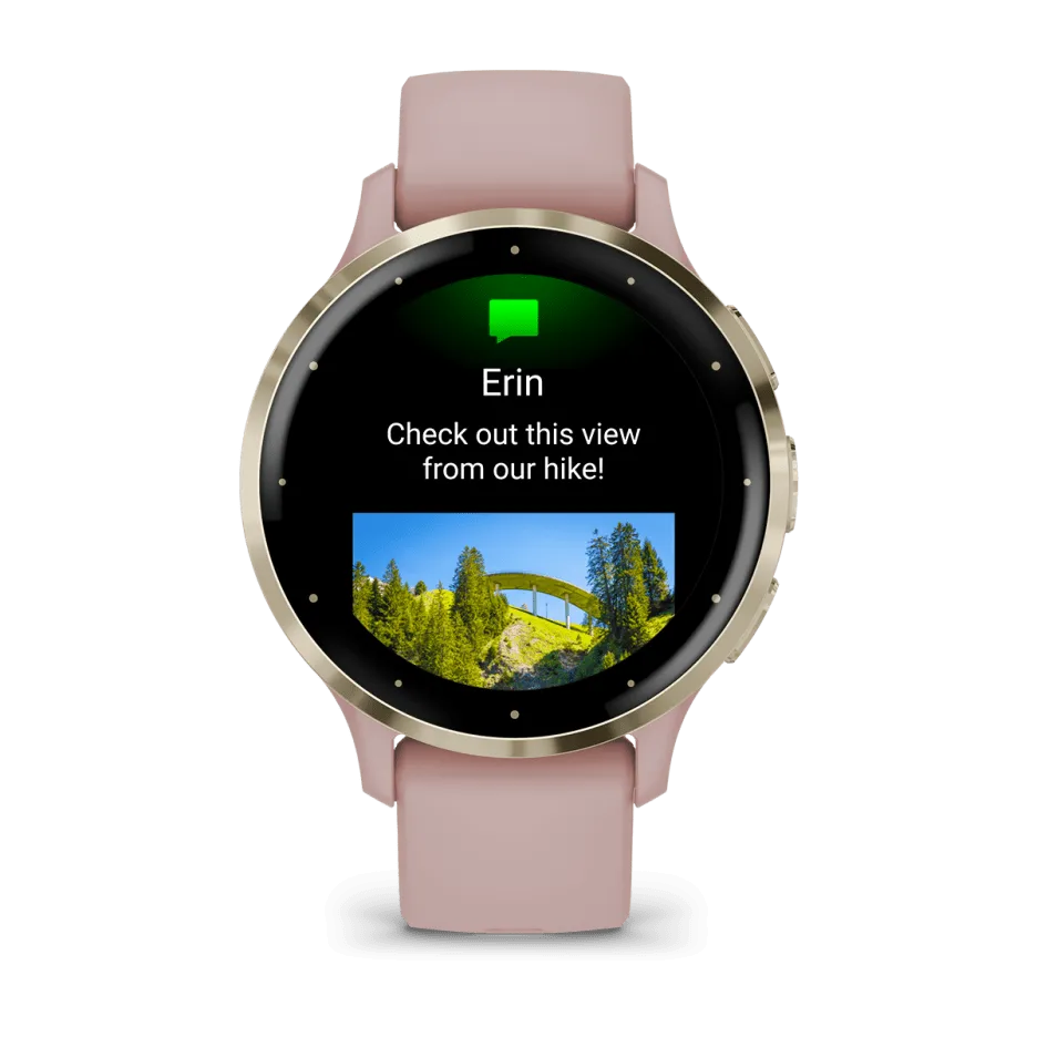 Garmin Venu® 3S, Soft Gold Stainless Steel Bezel with Dust Rose Case