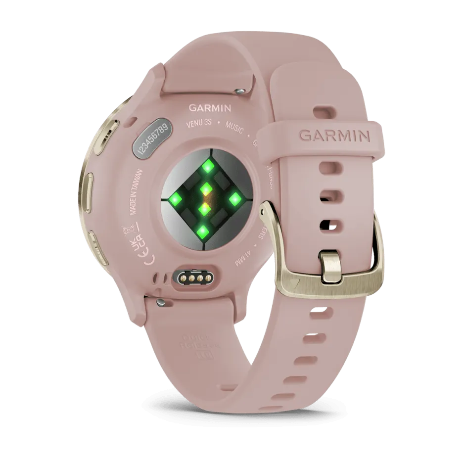 Garmin Venu® 3S, Soft Gold Stainless Steel Bezel with Dust Rose Case