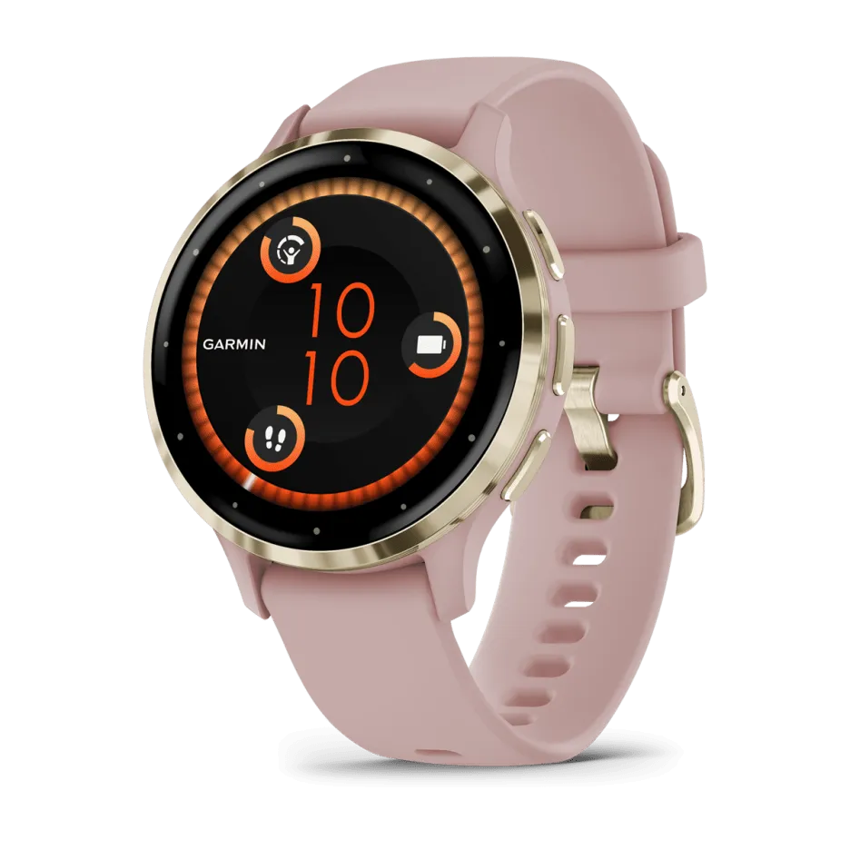 Garmin Venu® 3S, Soft Gold Stainless Steel Bezel with Dust Rose Case