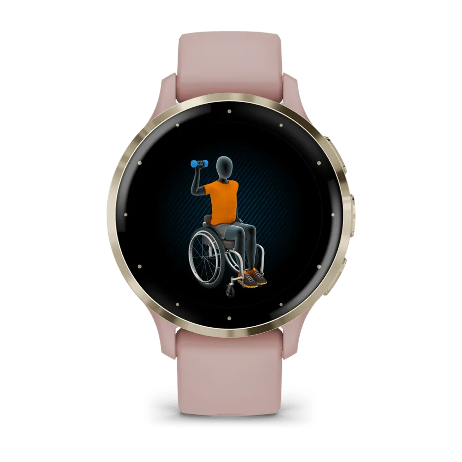 Garmin Venu® 3S, Soft Gold Stainless Steel Bezel with Dust Rose Case