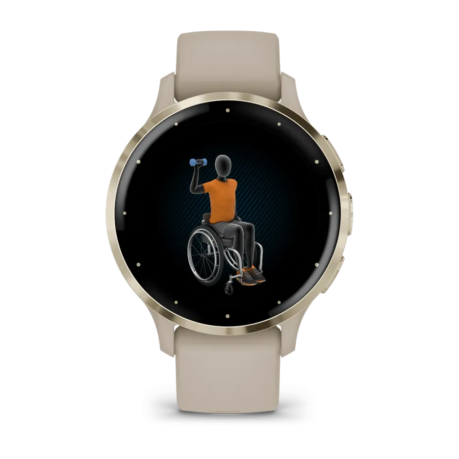 Garmin Venu 3S, Soft Gold Stainless Steel Bezel with French Grey Case