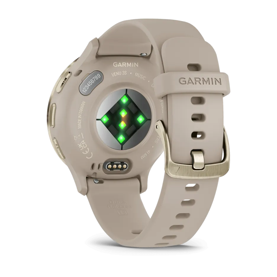Garmin Venu 3S, Soft Gold Stainless Steel Bezel with French Grey Case