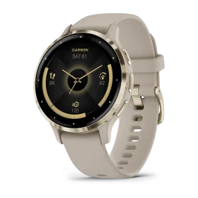 Garmin Venu 3S, Soft Gold Stainless Steel Bezel with French Grey Case