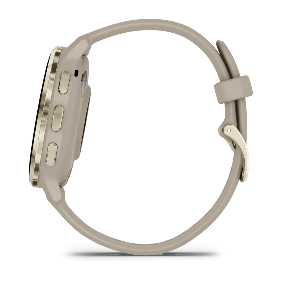 Garmin Venu 3S, Soft Gold Stainless Steel Bezel with French Grey Case