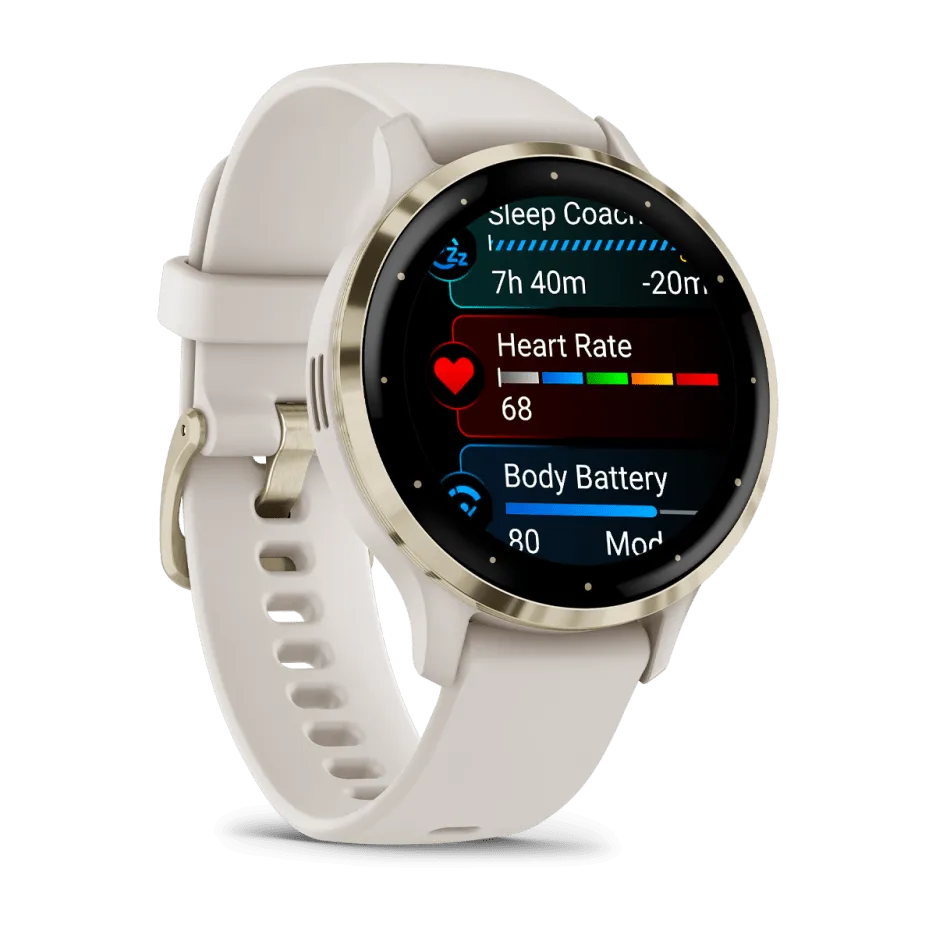 Garmin Venu® 3S, Soft Gold Stainless Steel Bezel with Ivory Case
