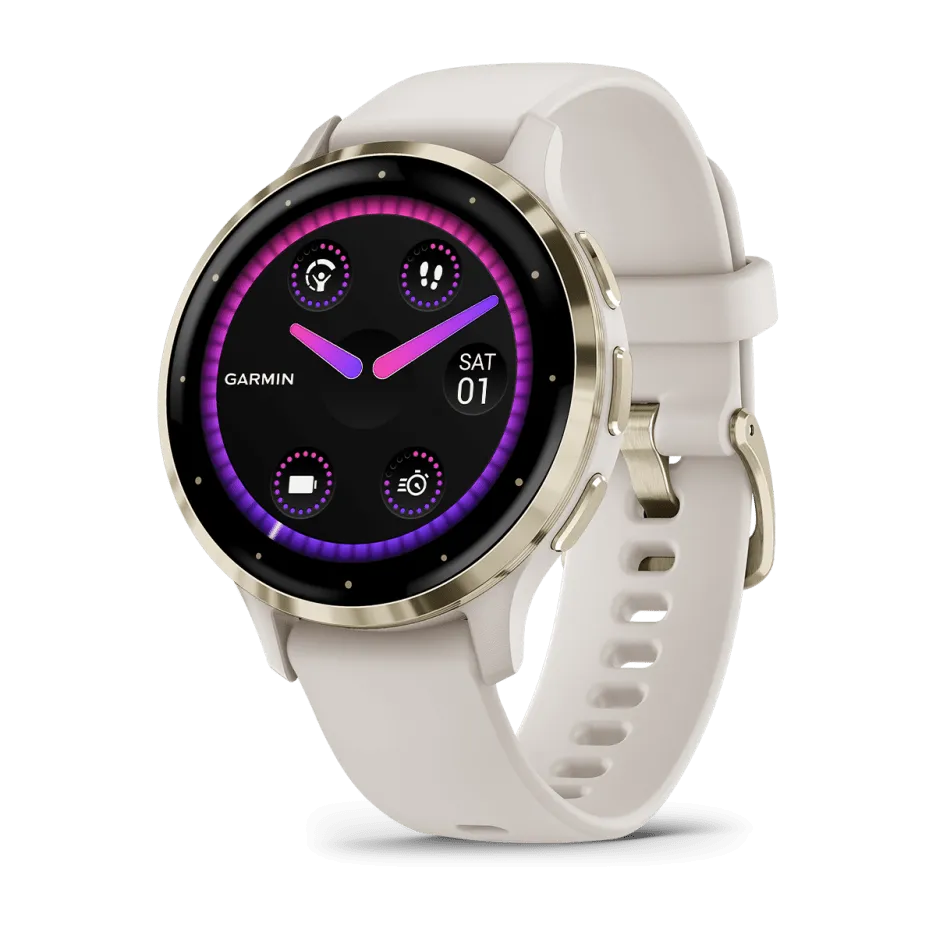 Garmin Venu® 3S, Soft Gold Stainless Steel Bezel with Ivory Case