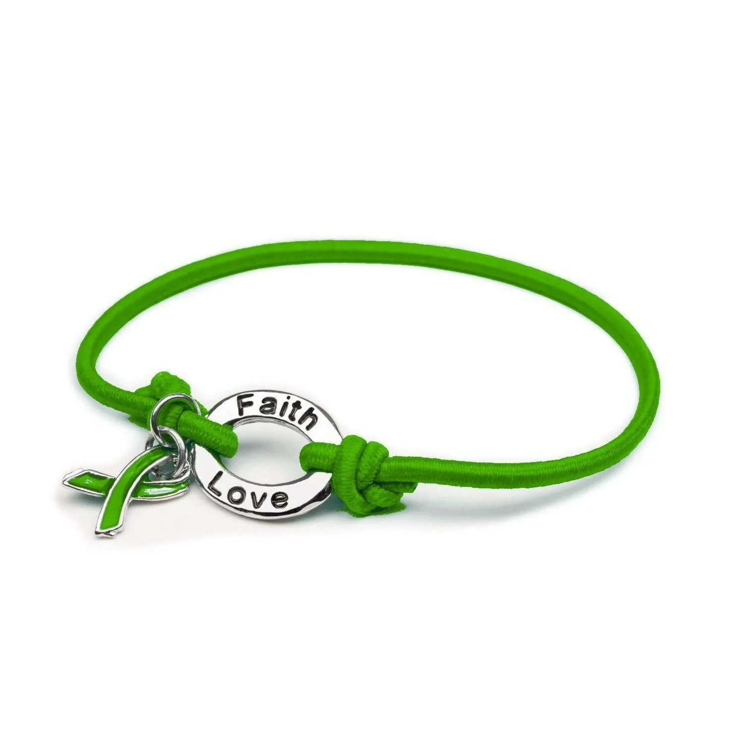 Green Awareness Stretch Charm Bracelet