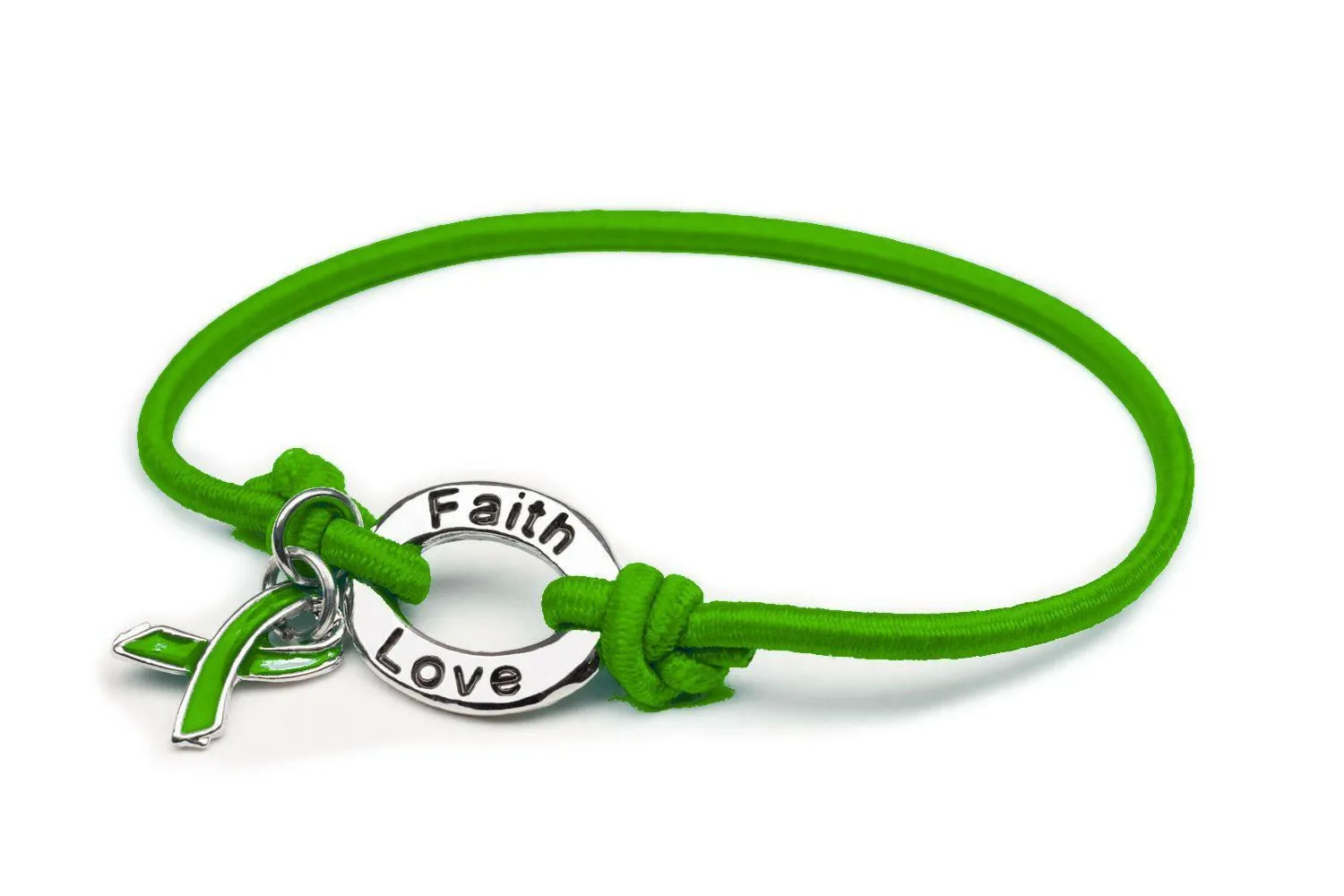 Green Awareness Stretch Charm Bracelet