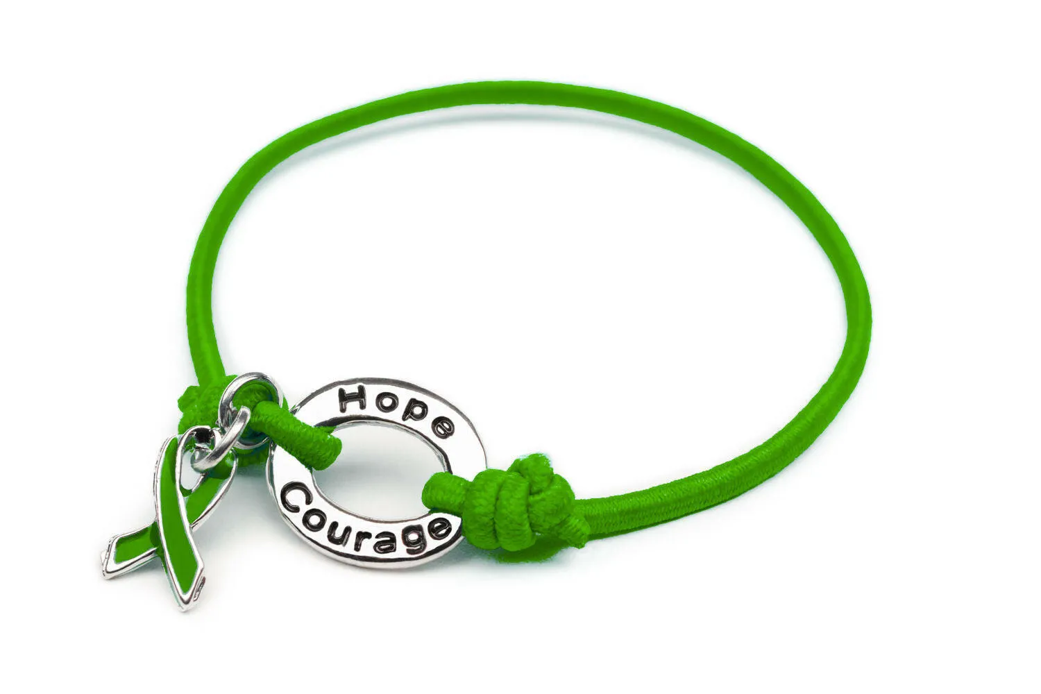 Green Awareness Stretch Charm Bracelet