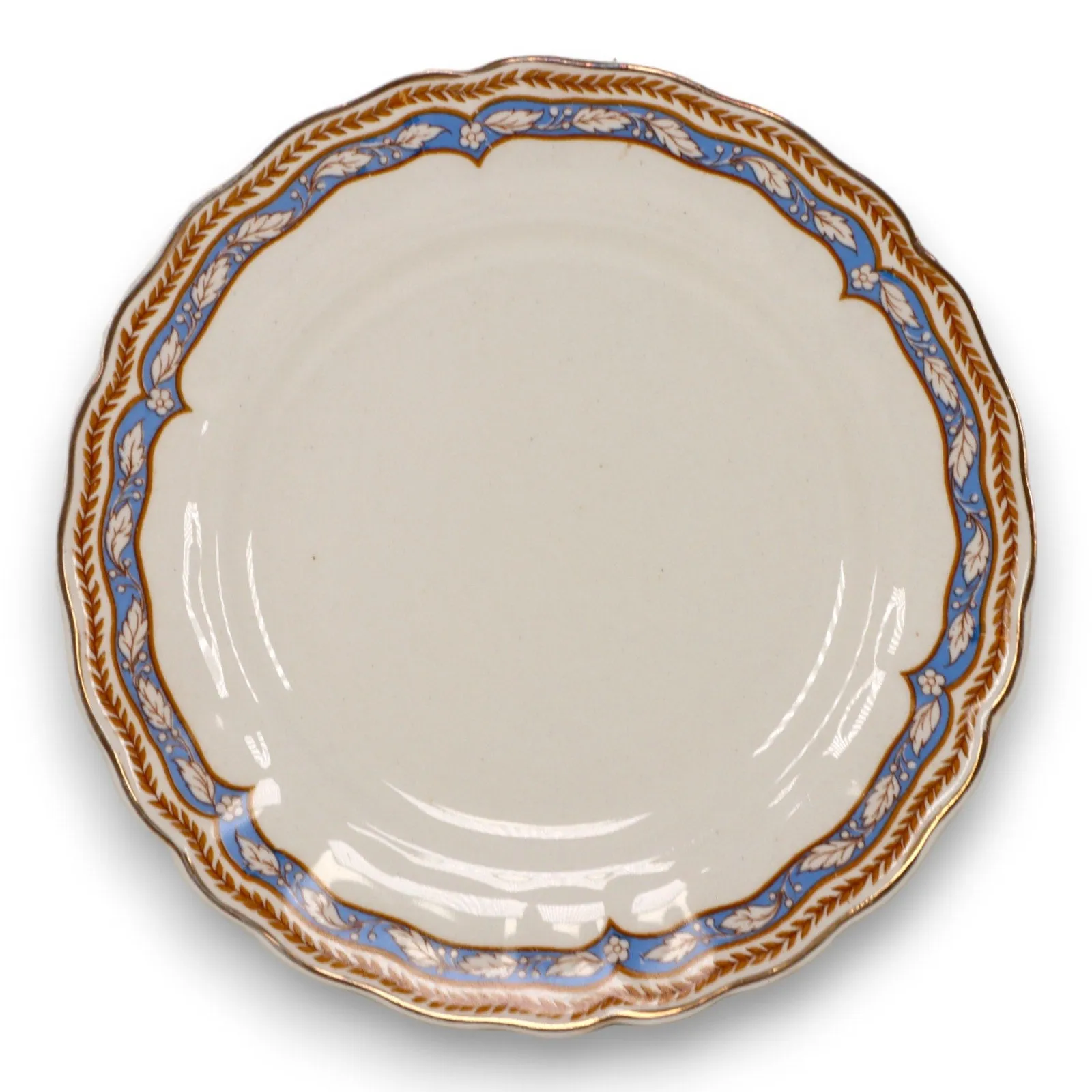 Grindley Monmouth Gold Scalloped Edge Bread Plate England Vintage 1930's