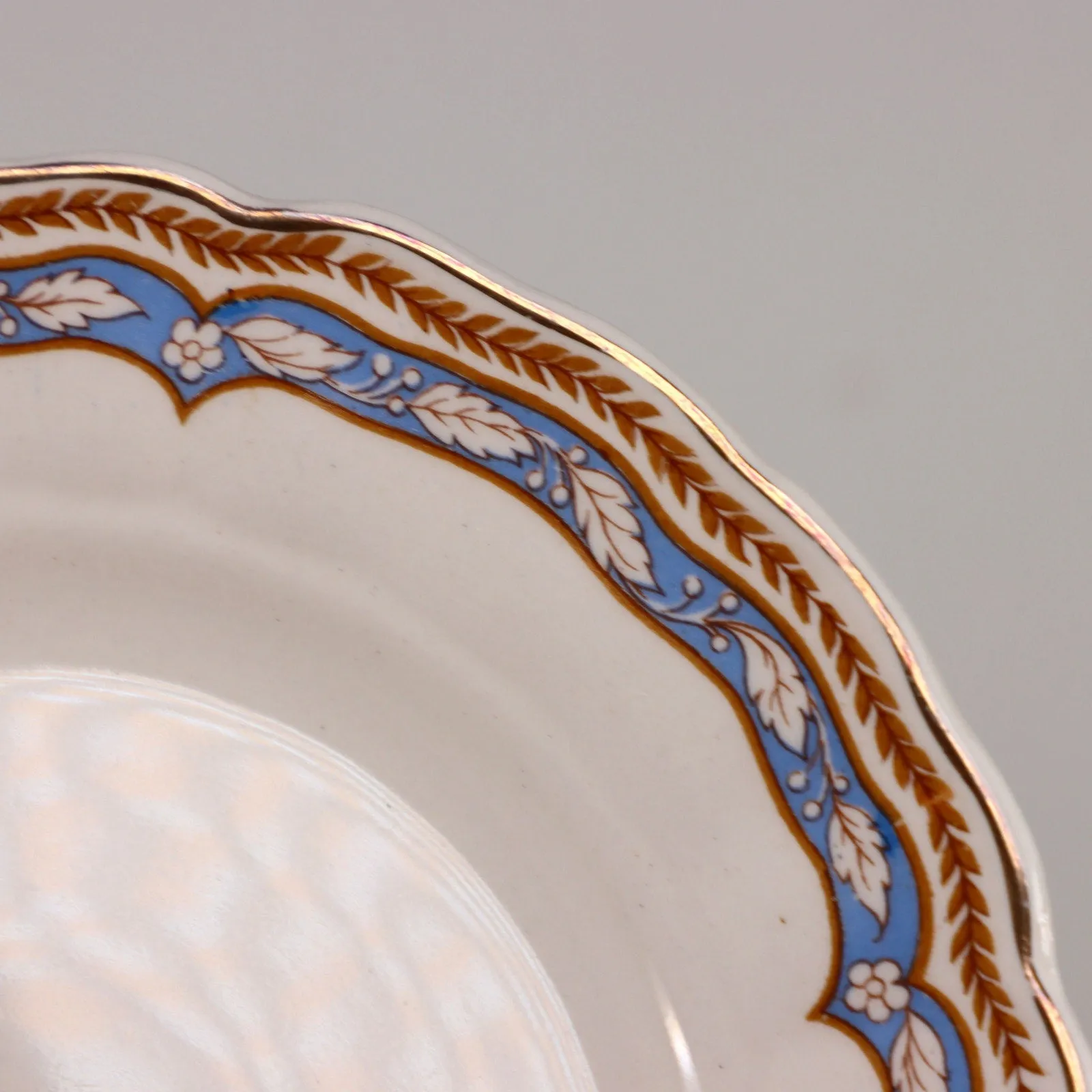 Grindley Monmouth Gold Scalloped Edge Bread Plate England Vintage 1930's