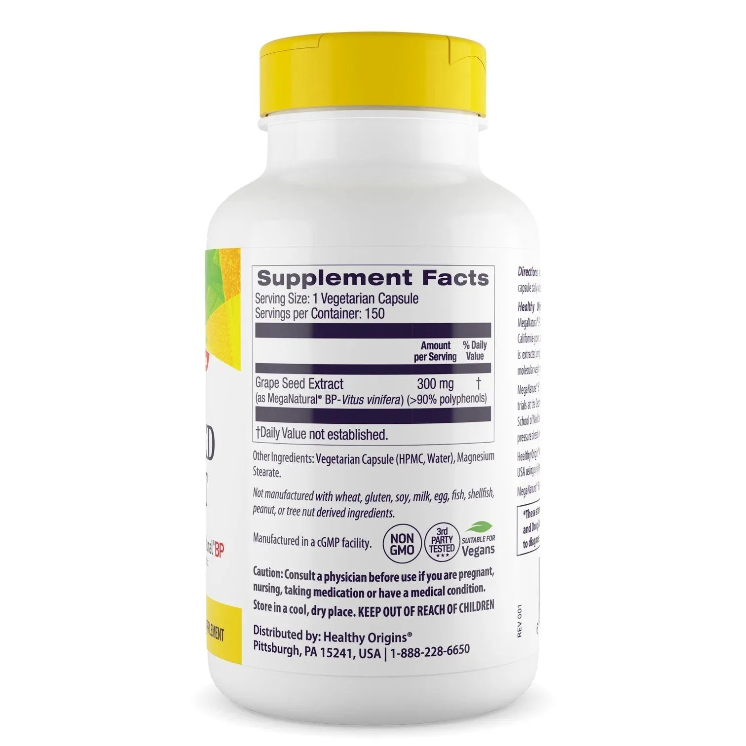Healthy Origins Meganatural-BP Grape Seed Extract 300 MG 150 Capsule