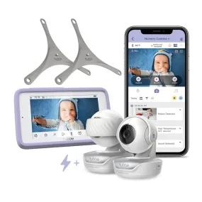 Hubble Nursery Pal Deluxe Twin 5" Smart HD Wi-Fi Video Baby Monitor - White