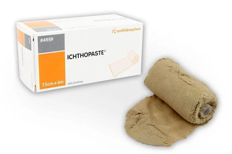 Ichthopaste Zinc Paste Bandage 7.5 cm x 6m (2%) by Smith & Nephew