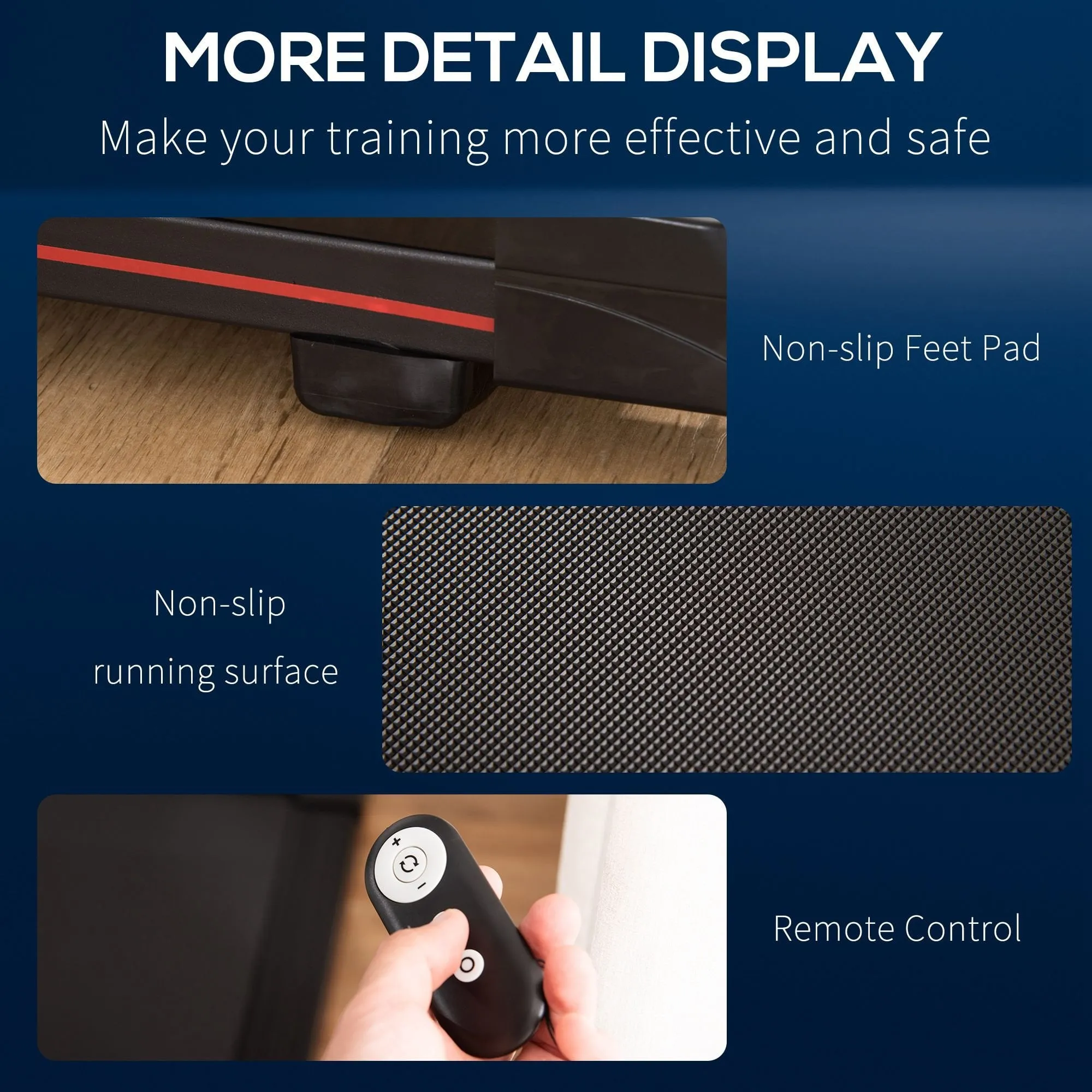 Indoor Walking Treadmill Exercise Pad Machine for Home - Black