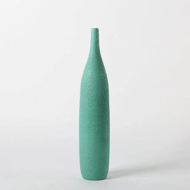 Interior Green Resin Flower Stone Vase for Home Decoration