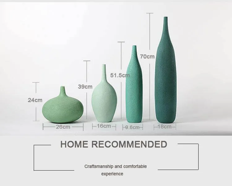 Interior Green Resin Flower Stone Vase for Home Decoration