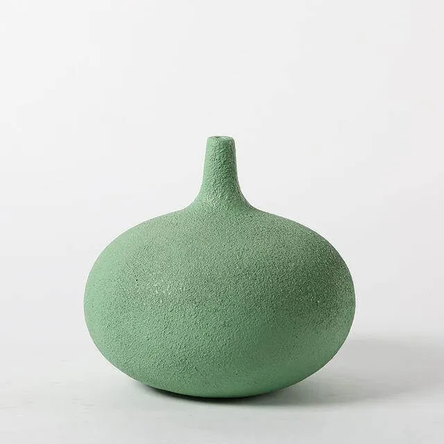 Interior Green Resin Flower Stone Vase for Home Decoration