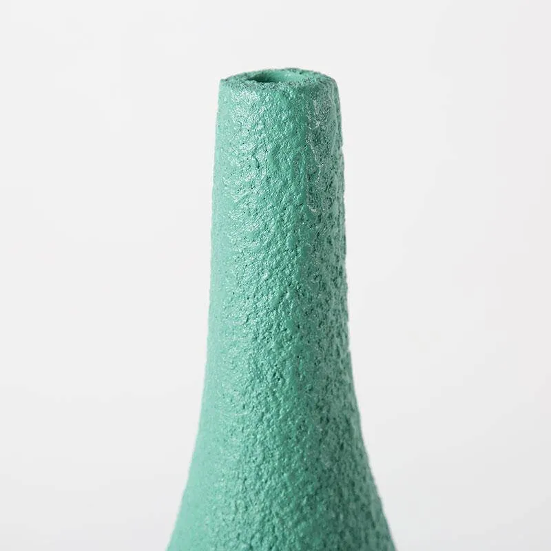 Interior Green Resin Flower Stone Vase for Home Decoration