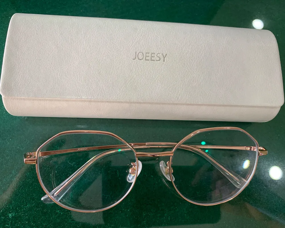 JOEESY glasses, anti-blue glasses, women's computer reading glasses with metal frame