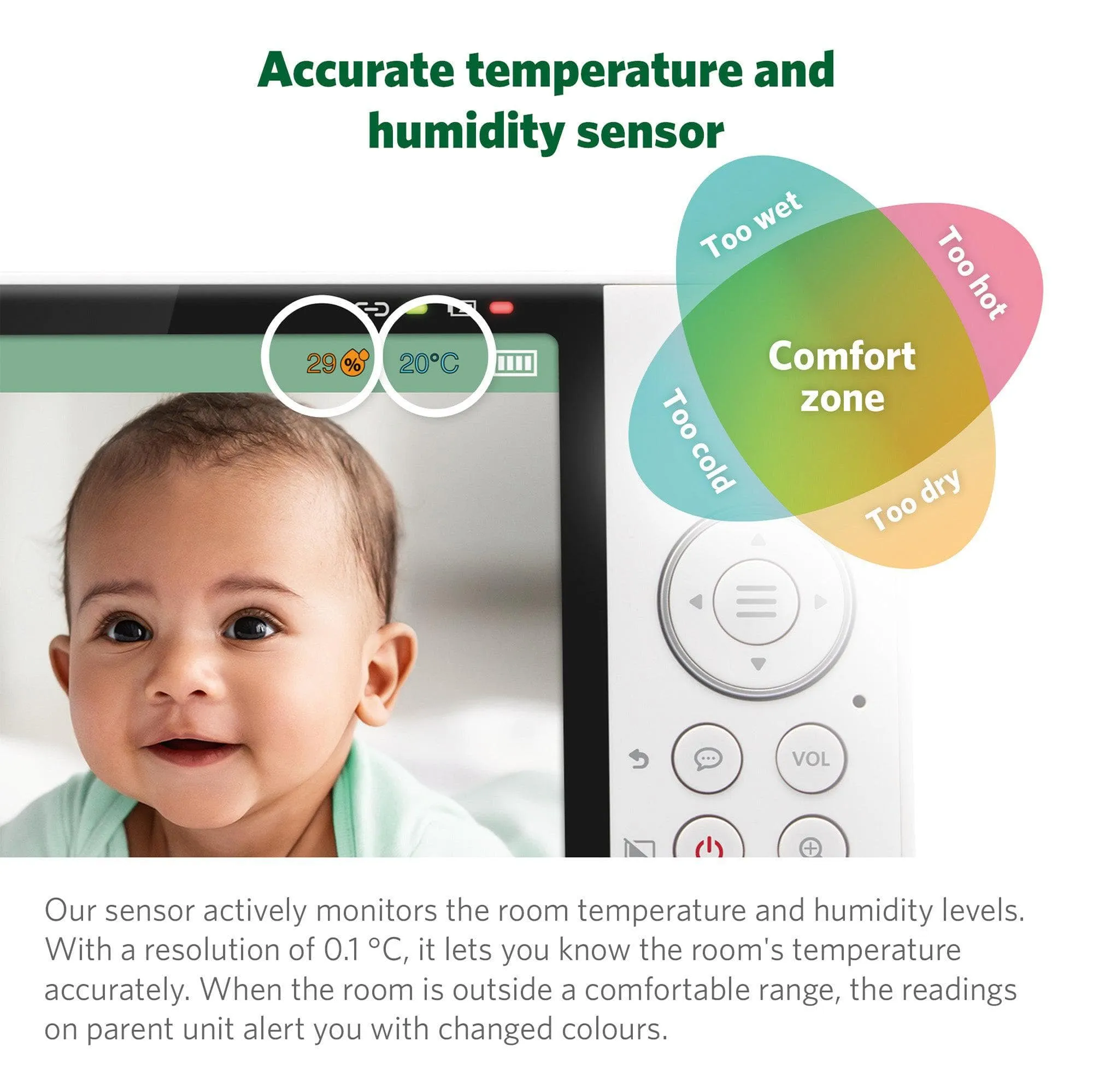 LeapFrog LF920HD 7' Video Baby Monitor with Colour Night Vision - White
