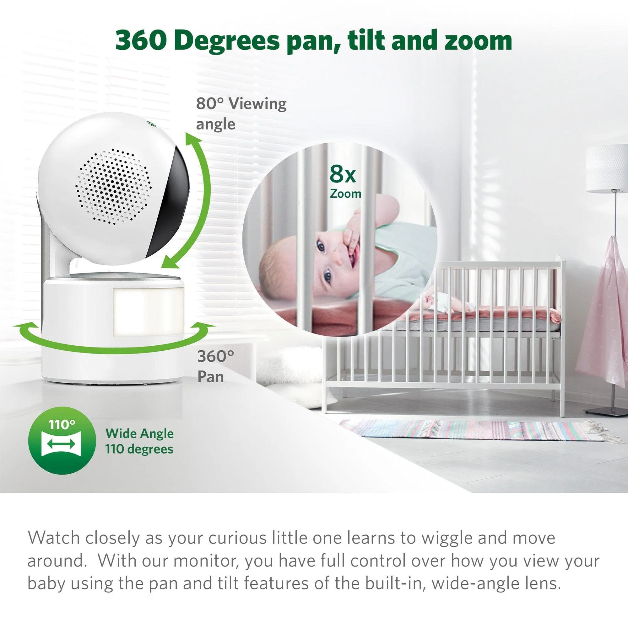 LeapFrog LF920HD 7' Video Baby Monitor with Colour Night Vision - White