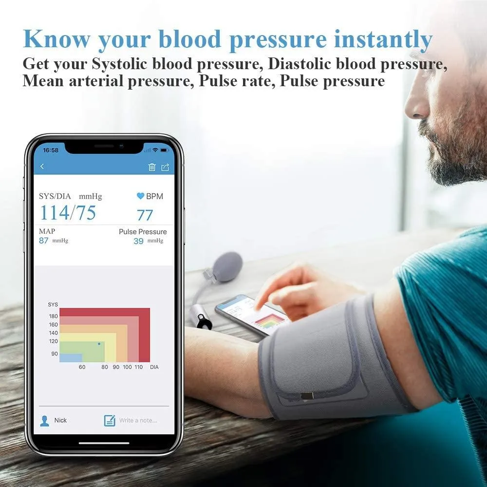 LOOKEE® AirBP Blood Pressure Monitor | BP Monitor with App and Voice Guide | Upper Arm Cuff | Multi-Users | FDA Approved | Medical Accuracy