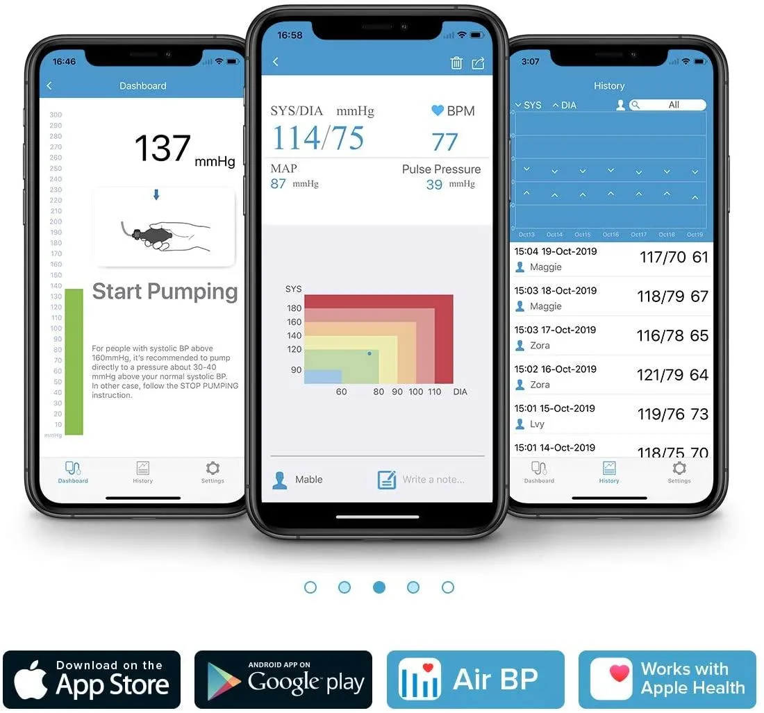 LOOKEE® AirBP Blood Pressure Monitor | BP Monitor with App and Voice Guide | Upper Arm Cuff | Multi-Users | FDA Approved | Medical Accuracy