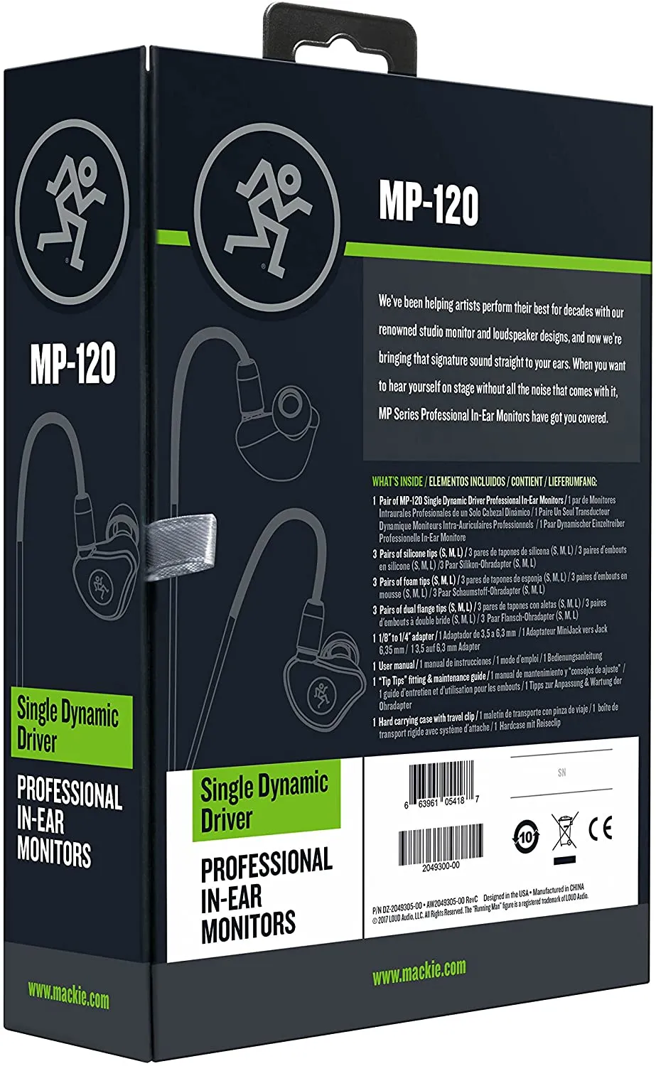 Mackie In- Ear Headphones & Monitors, Single Driver (MP-120)